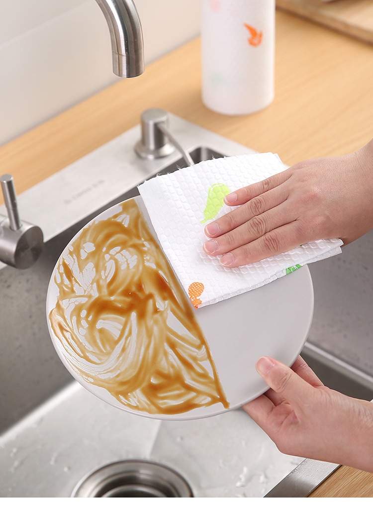 懒人抹布干湿两用厨房用纸巾家务清洁可水洗家用吸水一次性洗碗布-阿