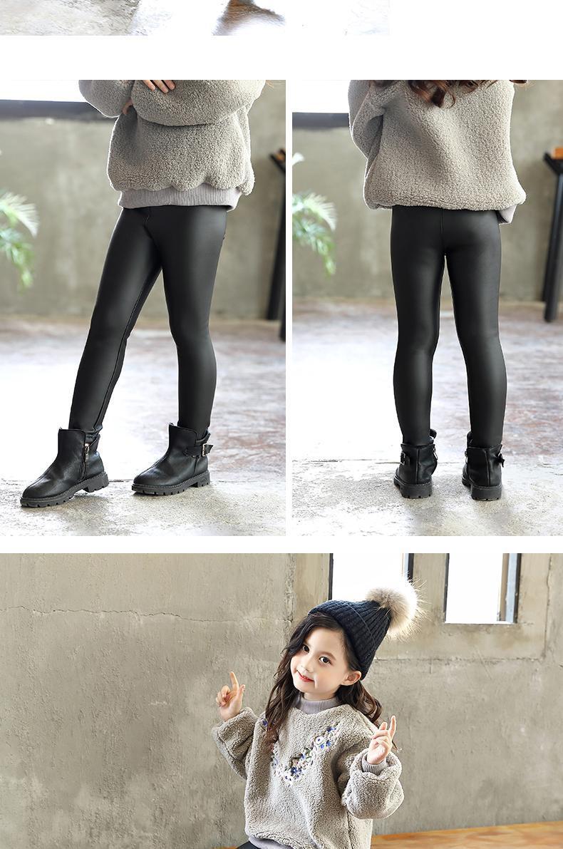 女童皮裤秋冬新款2020儿童打底裤中大童外穿洋气宝宝一体加绒裤子