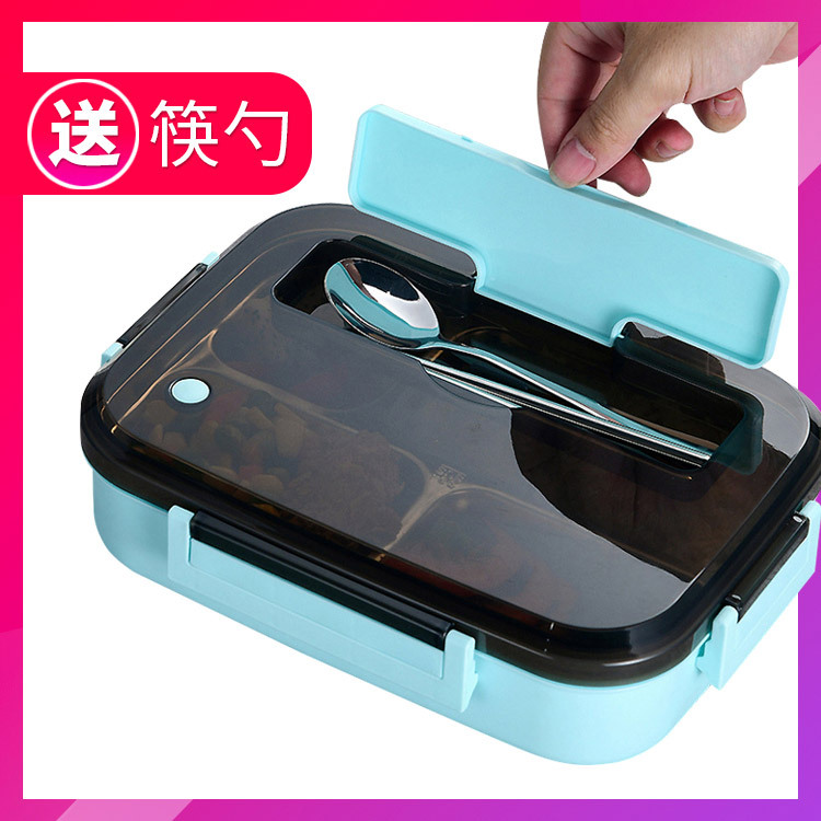 304 Stainless Steel Insulated Lunch Box Japanese Bento Crisper Student Office Worker Compartment Insulation Four-Grid Lunch Box