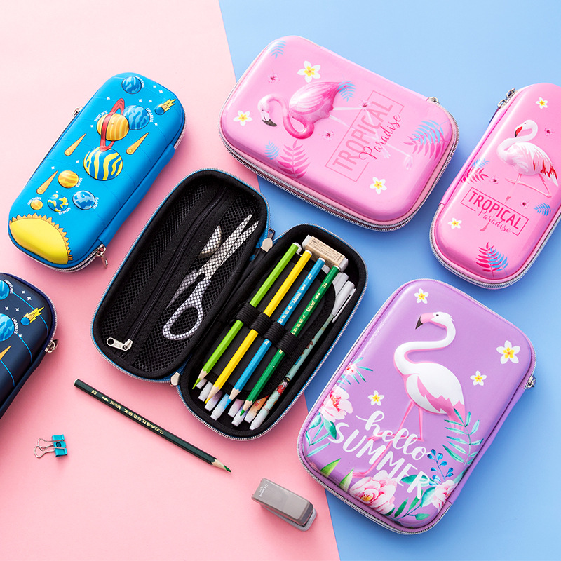 Elementary School Student Three-Dimensional Stationery Box Cute Multifunctional Children Buggy Bag Simple Large Capacity Pencil Case Wholesale Prizes