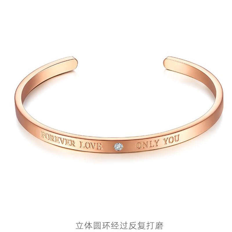 18k金曼卡龙forever love钻石手镯女时尚开口手镯珠宝首饰时尚