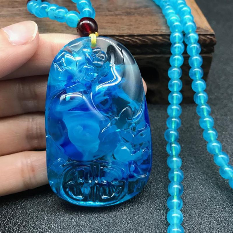 时尚多款式琥珀吊坠平安扣毛衣链二代蓝精灵蜜蜡项链厂家直销批发