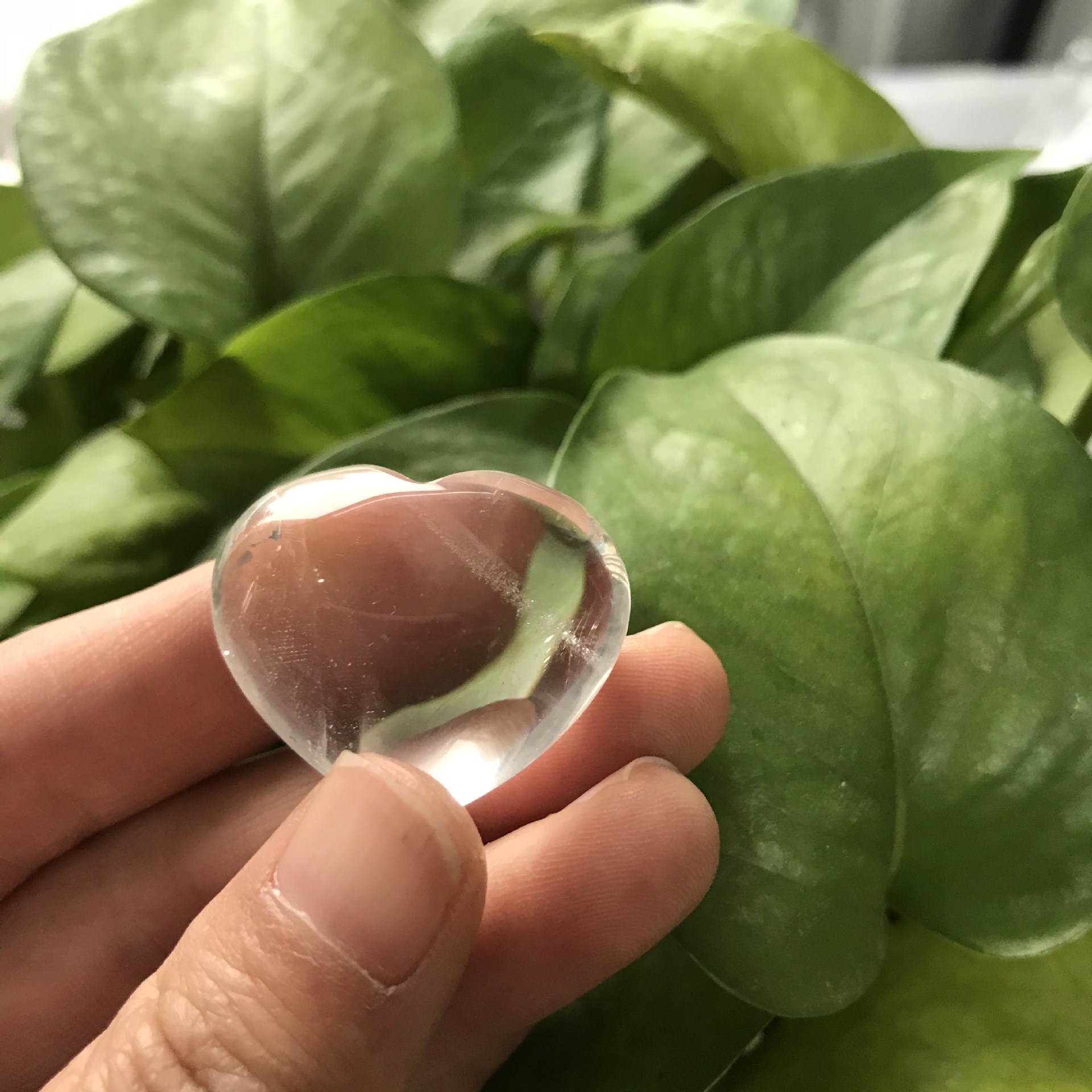 3cm天然水晶爱心把玩白水晶心形饰品家居摆件原石半宝石摆饰