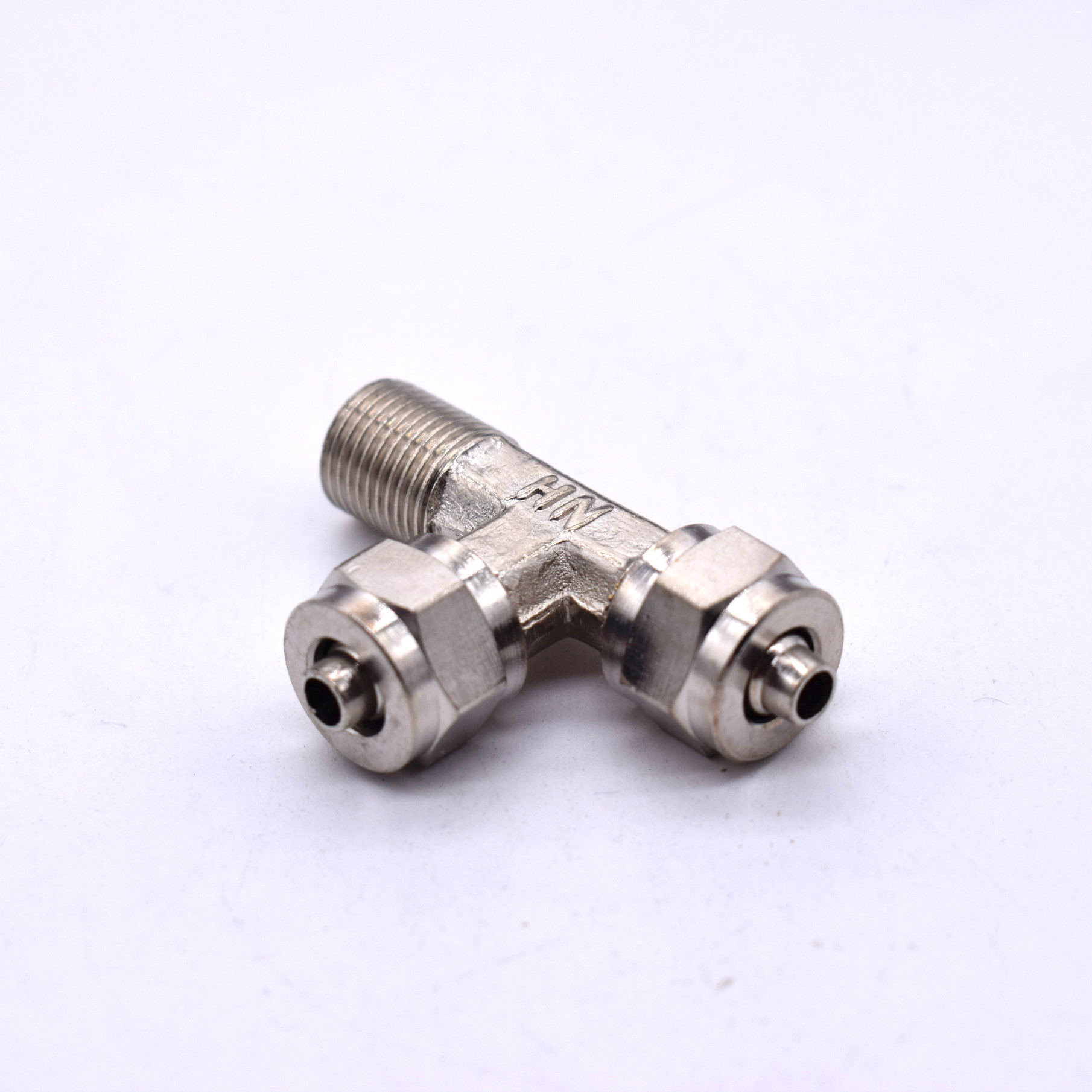 厂家直销 黄铜镀镍终端快拧三通 气动快速接头 快拧气动铜接头