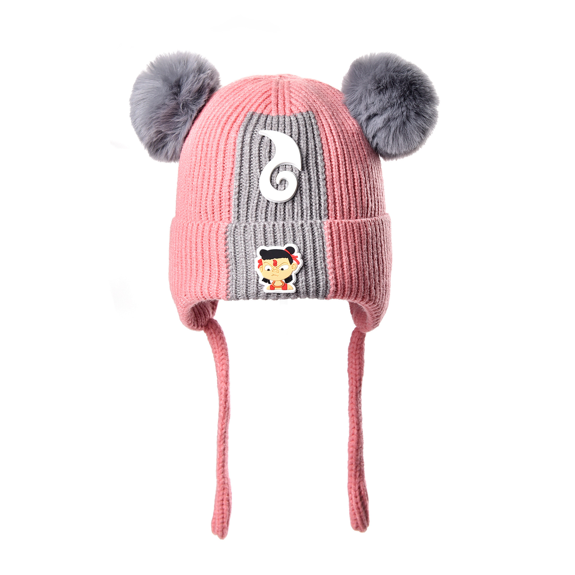 Autumn and Winter New Children's Knitted Hat Boys and Girls Earmuffs Hat Thickened Warm Hat Outdoor Hat Customization