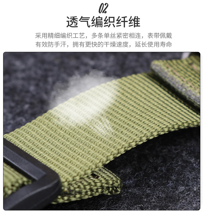 魔术贴手表带 代用精工 胖大海 柏莱士户外运动尼龙带男22 24mm