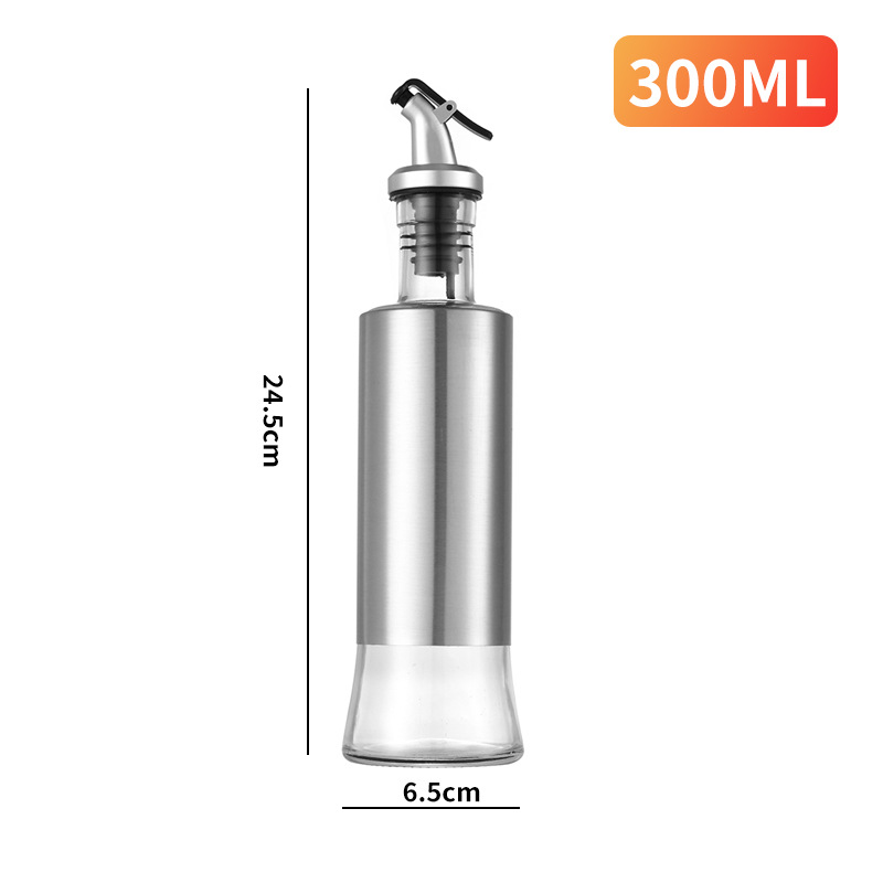 kitchen accessory kitchen appliance Wholesale Kitchen Supplies Stainless Steel Oiler Glass Oil Bottle Household Scale Visual Oil Pot Bottles for Soy Sauce and Vinegar Spice Jar