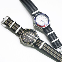 适用于欧米伽手表带海马蝶飞超霸系列尼龙帆布一体表带18/20/22mm
