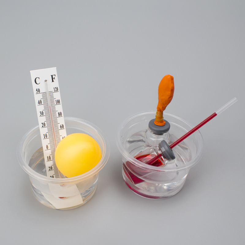 热胀冷缩 手工diy科技小制作自制温度计恢复的乒乓球科学小实验新