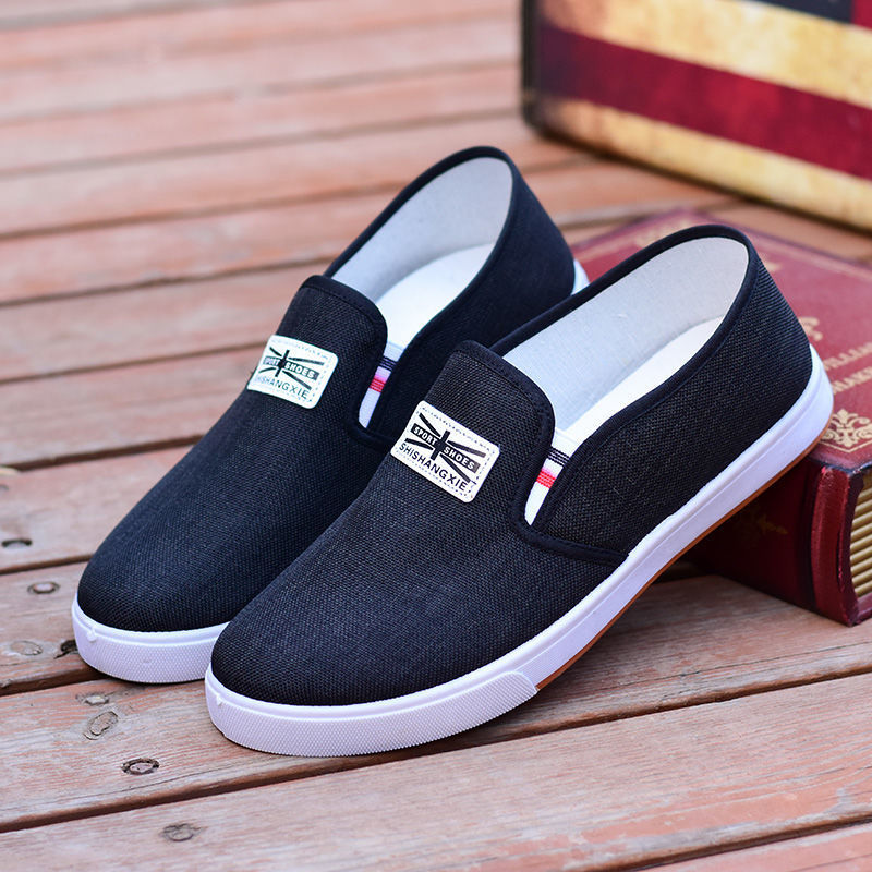 Fashionable All-Matching Old Beijing Cloth Shoes Men's Canvas Shoes Junior High School Students Slip-on Gommino Comfort and Casual Pumps