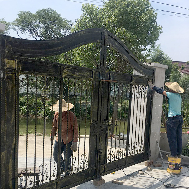 金华厂家定制铁艺门别墅花园锻铁门自建房院子门小区消防通道铁门