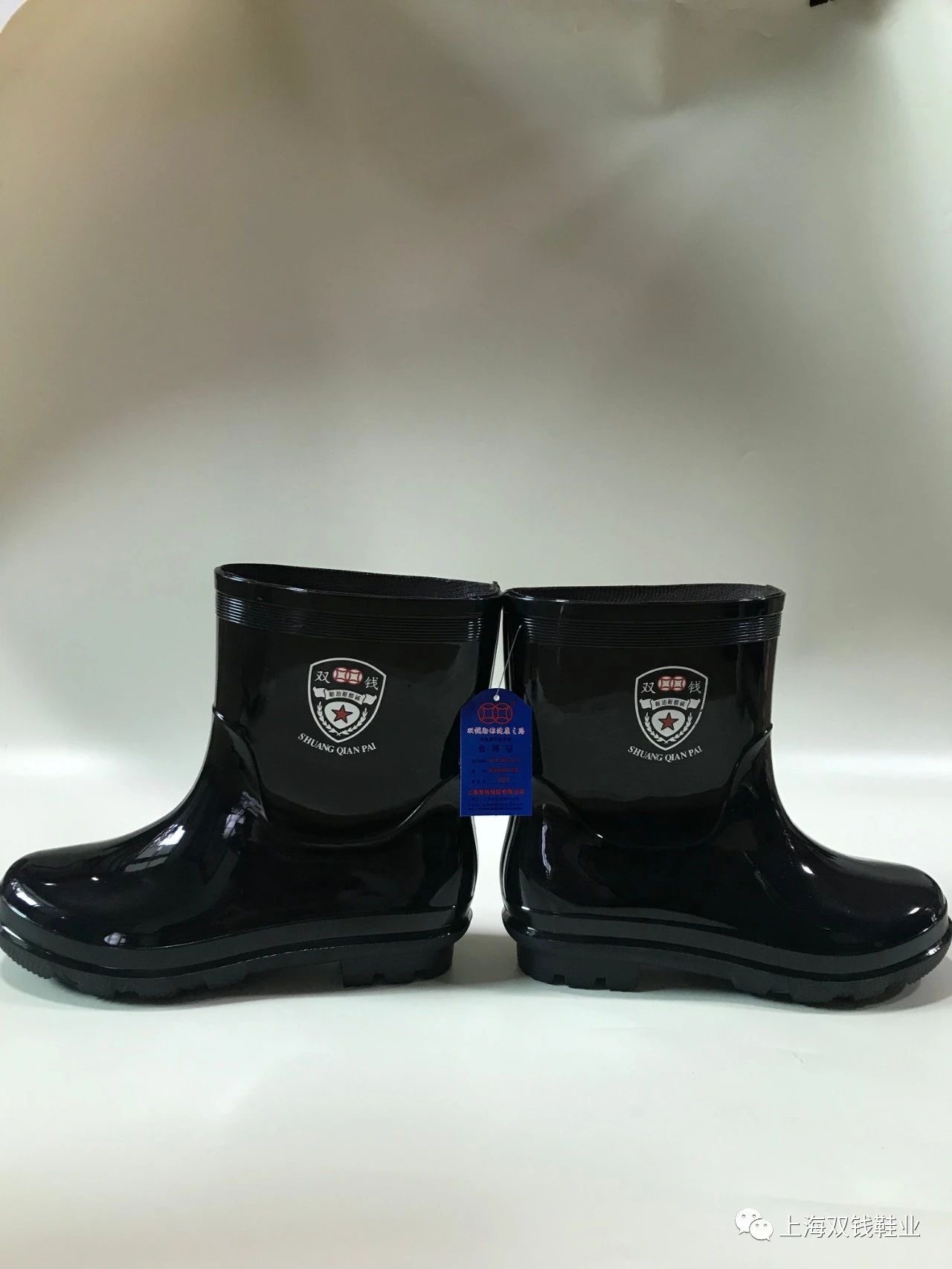 厂家直销上海双钱雨靴劳保雨靴男短筒防水鞋pvc耐油耐酸碱雨鞋