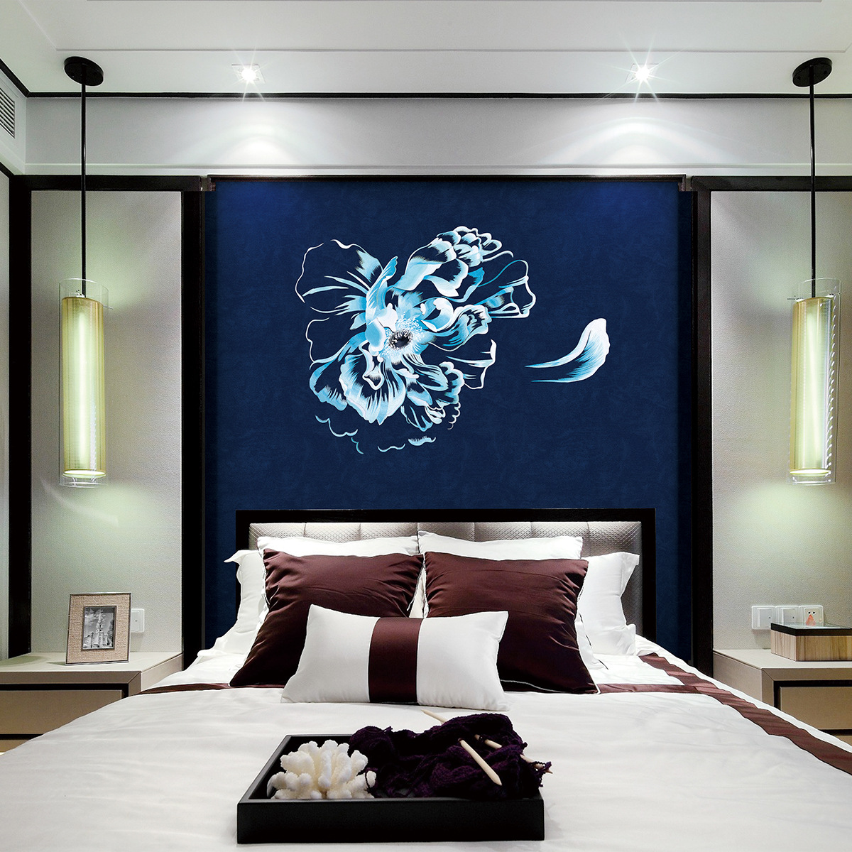 国色天香独绣刺绣墙布欧式简欧美式电视背景墙别墅独秀无缝壁布