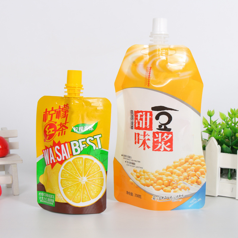 定制吸嘴袋拉链袋 饮料食品包装袋果汁果酱自立嘴袋印刷 耐高温耐