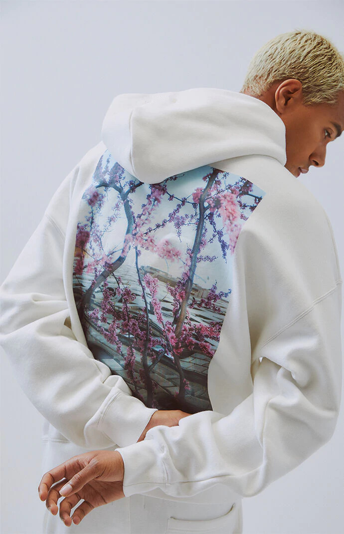 新款高街潮牌卫衣fog连帽卫衣薄款花卉印花毛圈宽松帽衫男女情侣