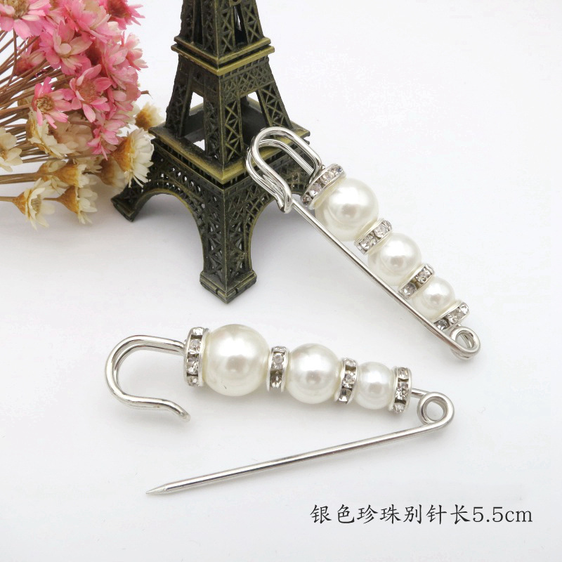 Anti-Exposure Pearl Brooch Female Word High-End Corsage Pin Butterfly Pin Scarf Buckle Skirt Mouth Waist-Closing Artifact