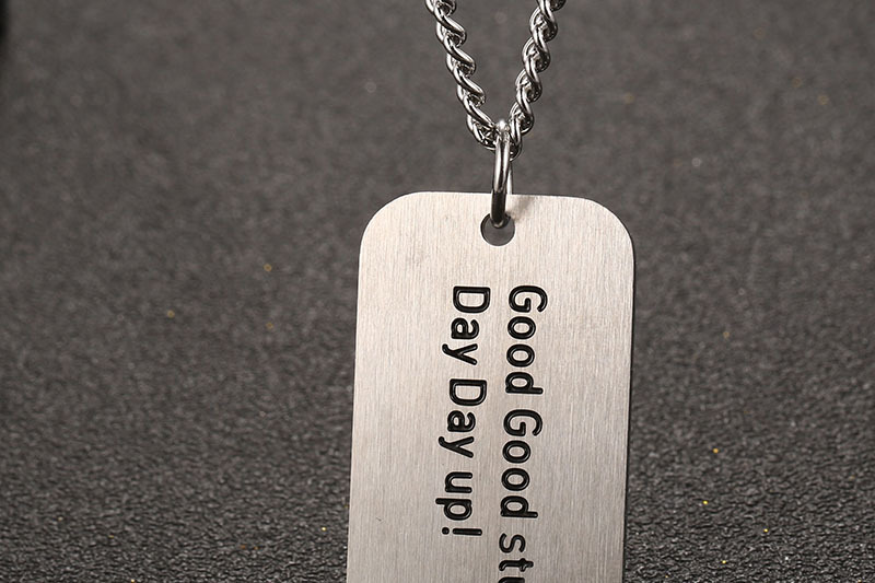 imi欧美个性男时尚英文军牌铭牌钛钢项链男吊坠情侣学生礼物yl078