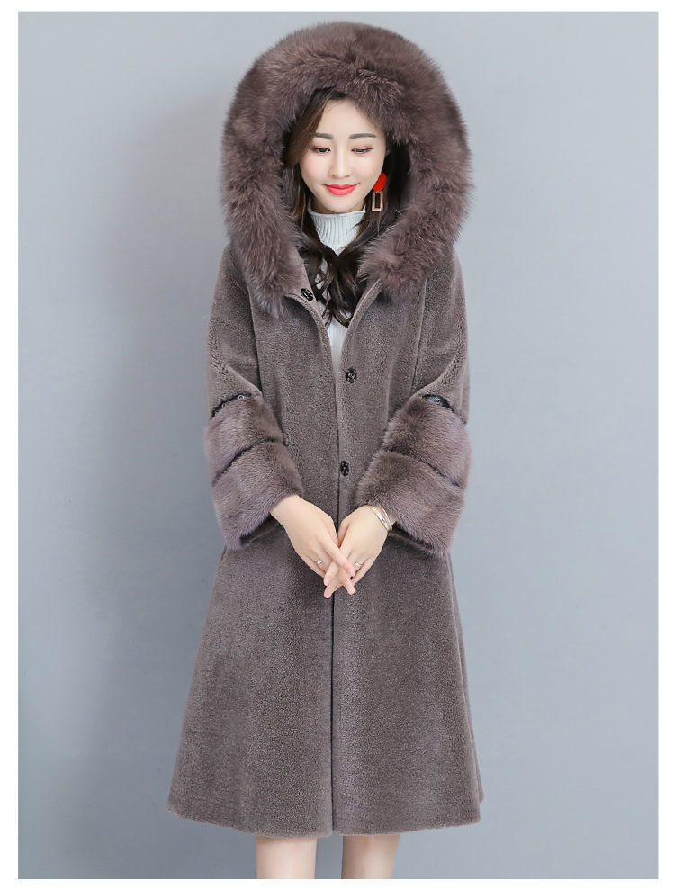 大码女装胖mm羊剪绒大衣女中长款秋冬新款中年气质仿水貂皮草外套