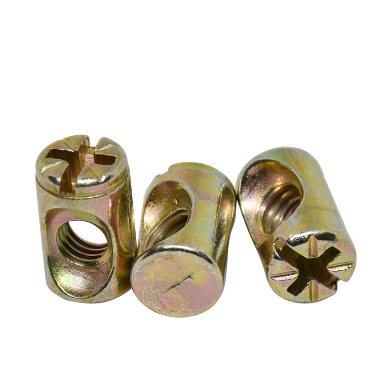 二合一连接件锤头螺母米字横孔螺母 锤子螺母家具儿童床螺母m6m8