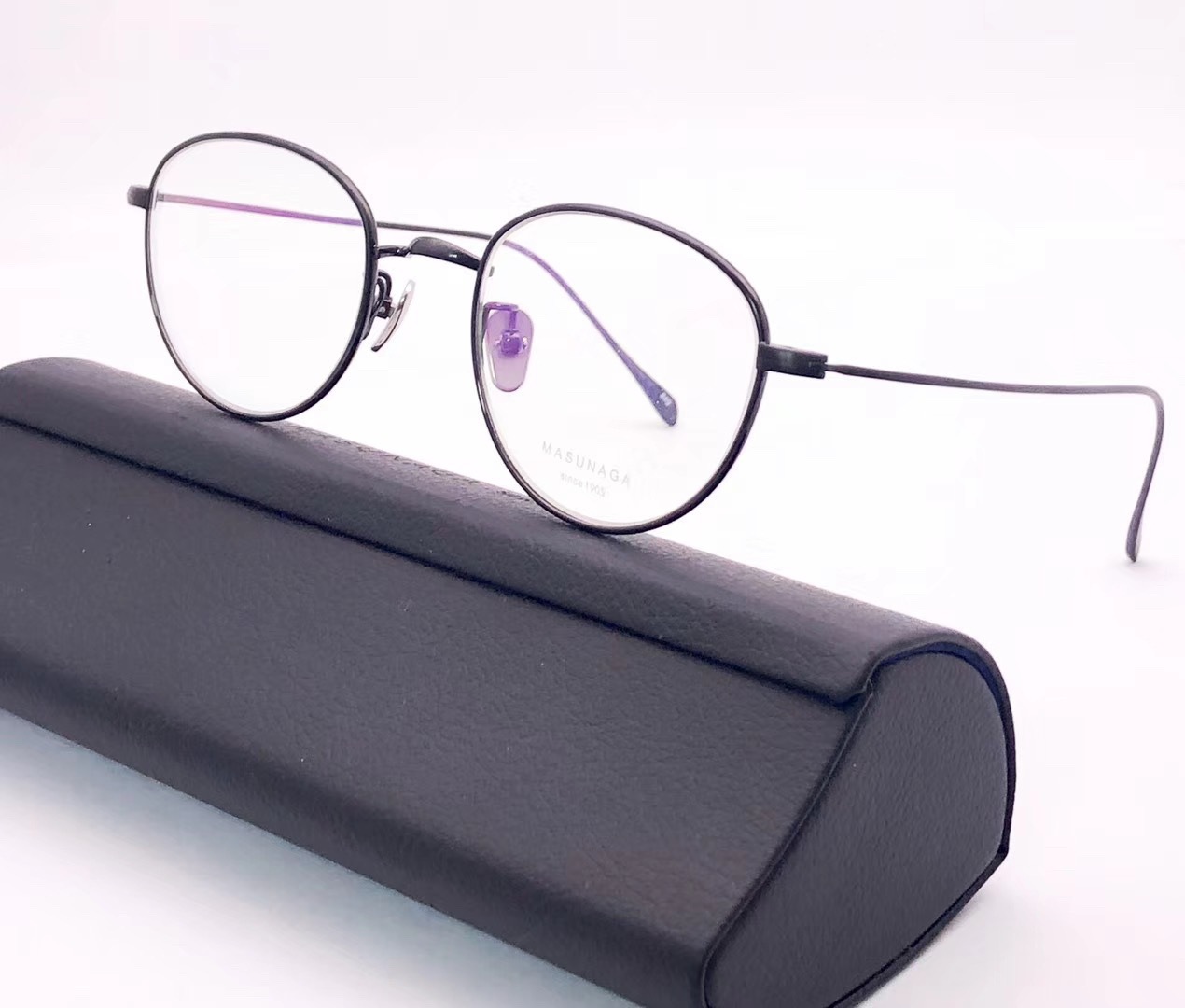 masunaga增永眼镜gms-396bt男女款小脸型近视镜钛金属全框镜架