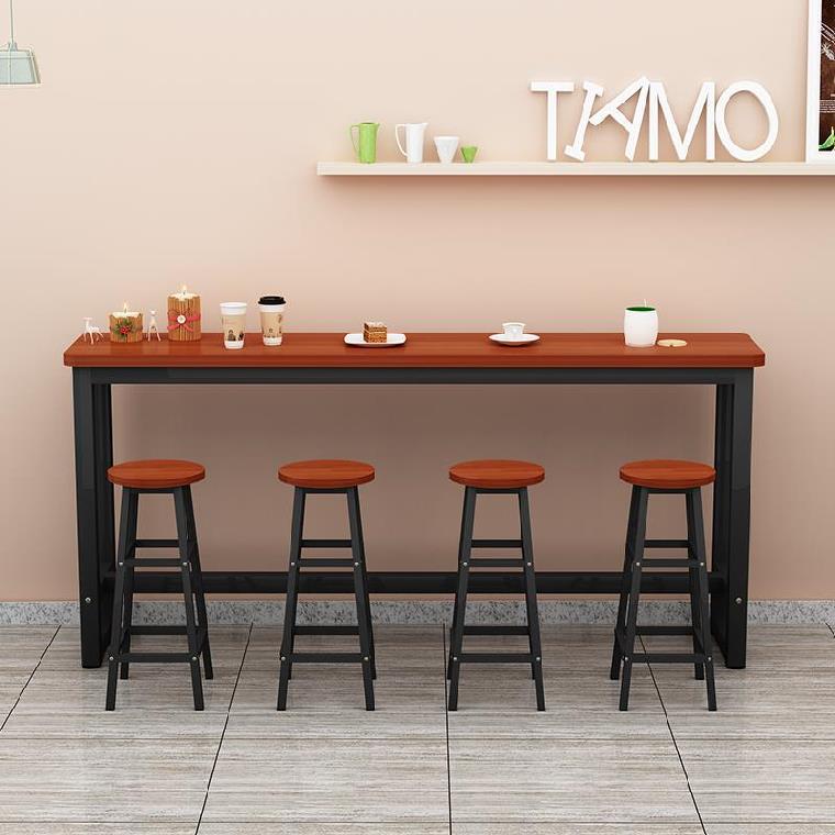 a两人长形位咖啡家庭桌靠墙长台商吧台酒桌高脚脚桌工作新品吃饭