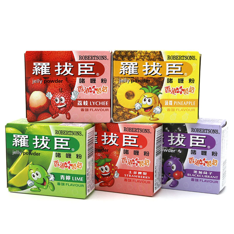 批发零食冲饮香港进口零食罗拔臣啫喱粉布丁粉80g72盒一箱