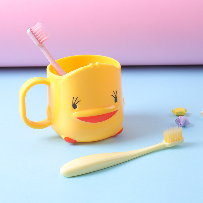 加厚卡通儿童漱口杯防摔可爱小黄鸭洗漱杯刷牙杯喝水杯子牙缸定制