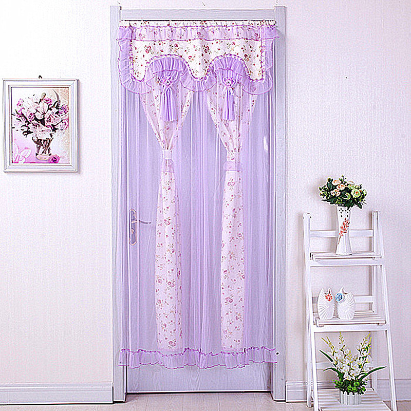 家用定做装饰门帘布艺四季门帘蕾丝卧室门帘双层隔断帘长门帘挂帘