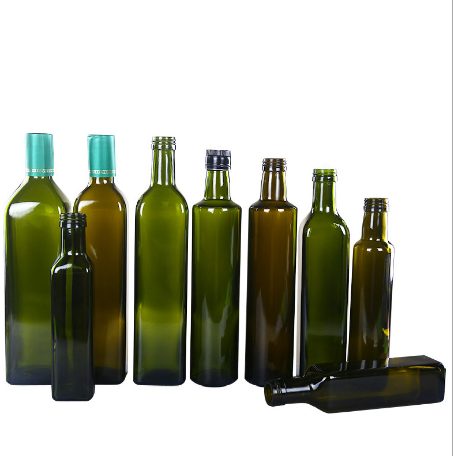 500ml橄榄油玻璃瓶 山茶油瓶 方圆型油瓶葵花油 橄榄油瓶 麻油瓶