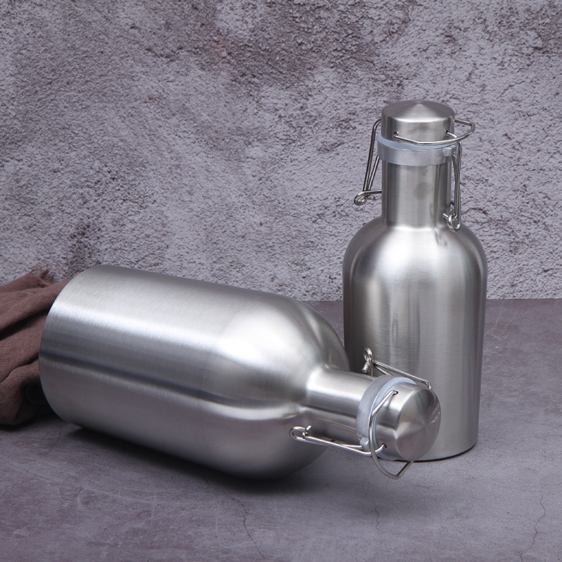 304不锈钢酒壶 户外啤酒桶便携啤酒罐欧美新奇特耐压啤酒壶2l4斤