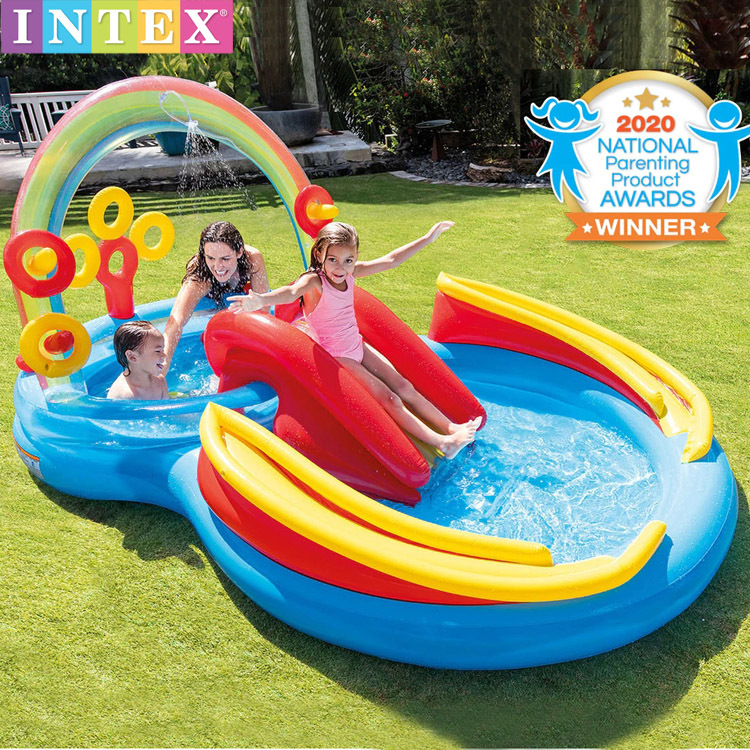 Original Authentic Intex Rainbow Slide Inflatable Swimming Pool Paddling Pool Children Sand Basin Ocean Ball Pool 57453