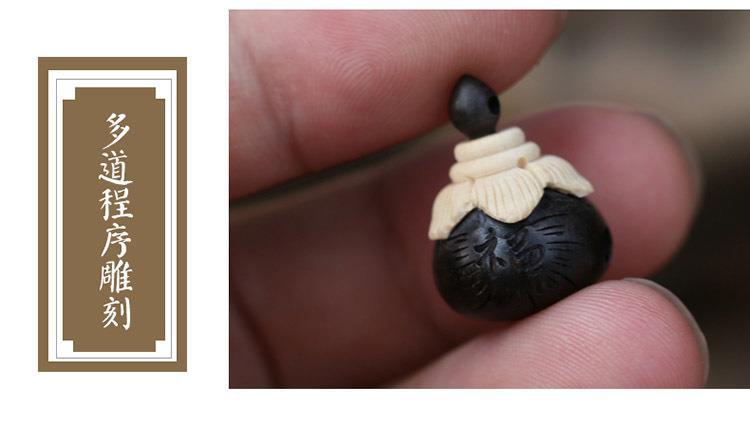 厂家直销黑檀木木鱼小铃铛桃木黄杨木坠饰配件复古约可爱挂件饰品