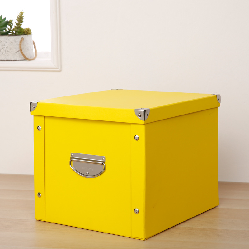 纸质收纳箱文件储物盒子装零食衣服整理箱有盖纸盒可折叠加厚批发