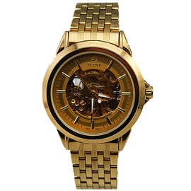 新款男士时尚不锈钢表带flent飞浪达8049全自动机械手表现货批发