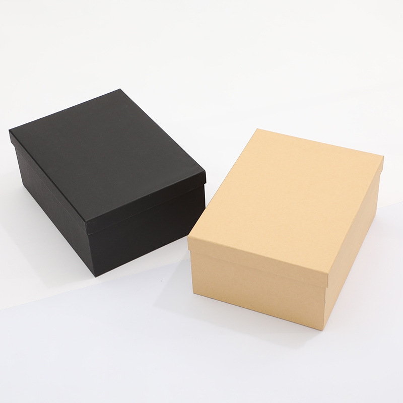 复古牛皮纸礼盒批发 长方形礼物包装盒子黑色纸盒礼品盒现货批发