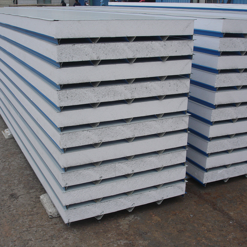 保温隔热泡沫夹心板防火吸音隔音隔墙夹芯板集装箱彩钢岩棉夹芯板