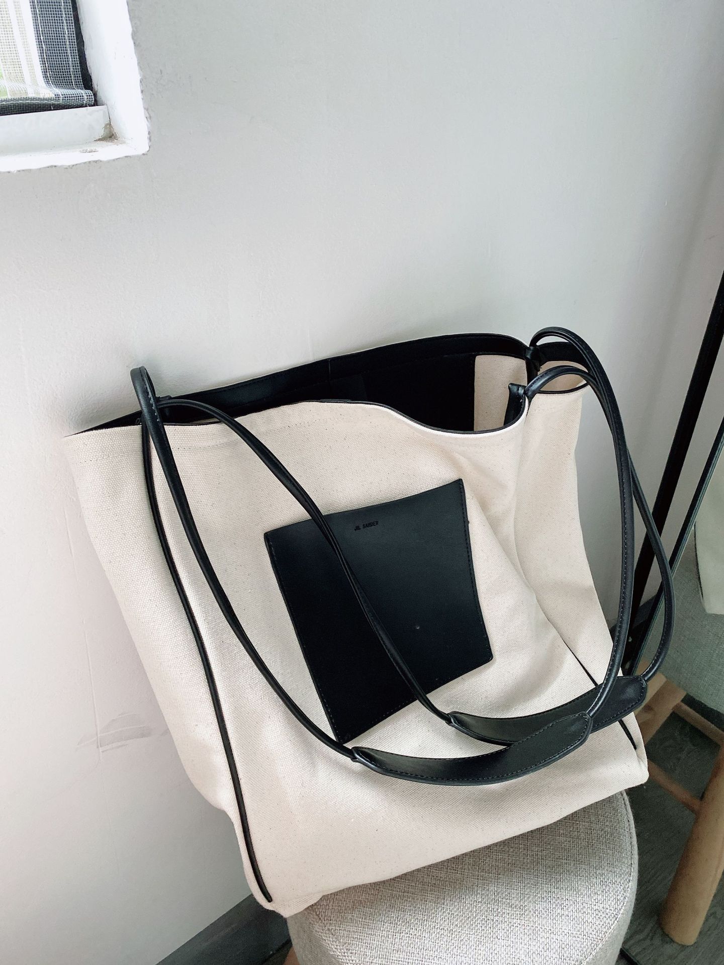 jil sander包 斜跨包 帆布女包女包包休闲款现货大容量tote单肩带