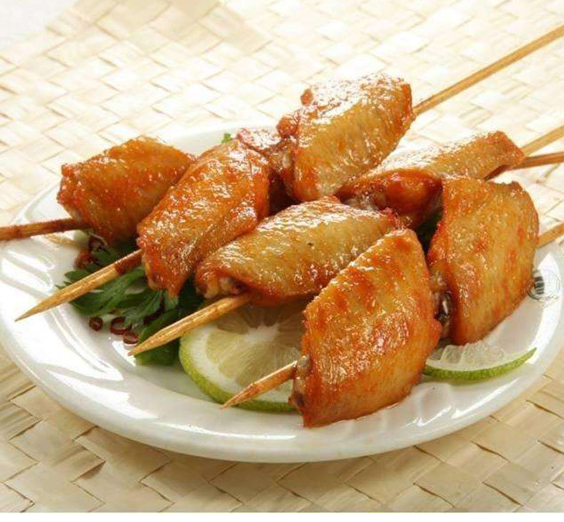 鸡翅中串10串奥尔良口味烧烤食材 烤翅中20个冷冻半成品油炸小吃
