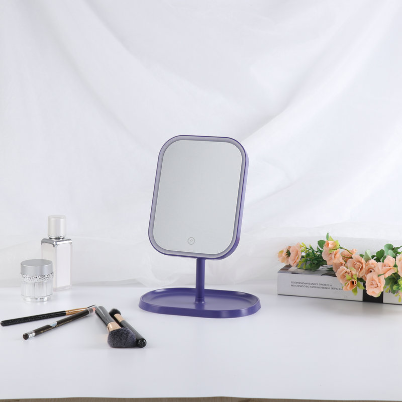 立式智能led补光镜ins美妆镜立式桌面小方镜厂家直销现货