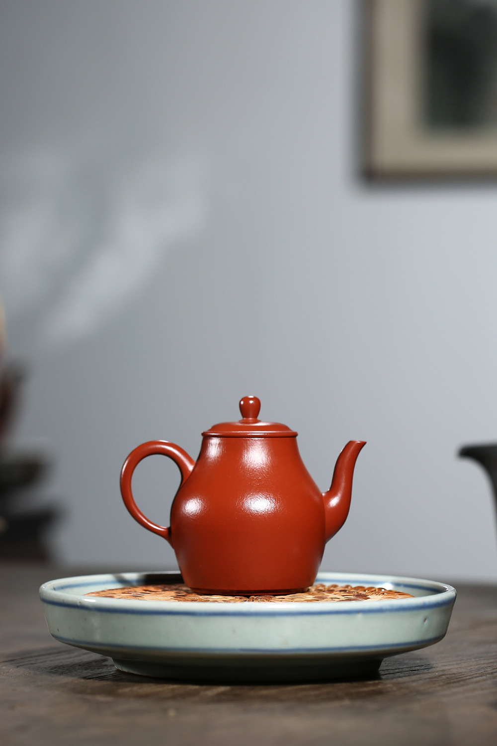 宜兴紫砂壶名家全手工古梨式泥料小煤窑朱泥容量190cc可一件代发