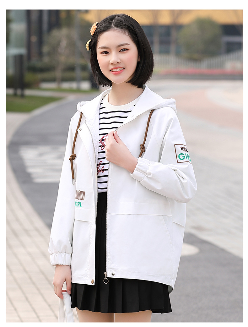 2020春秋新款韩版宽松少女风衣初中生春装女学院风高中学生外套女