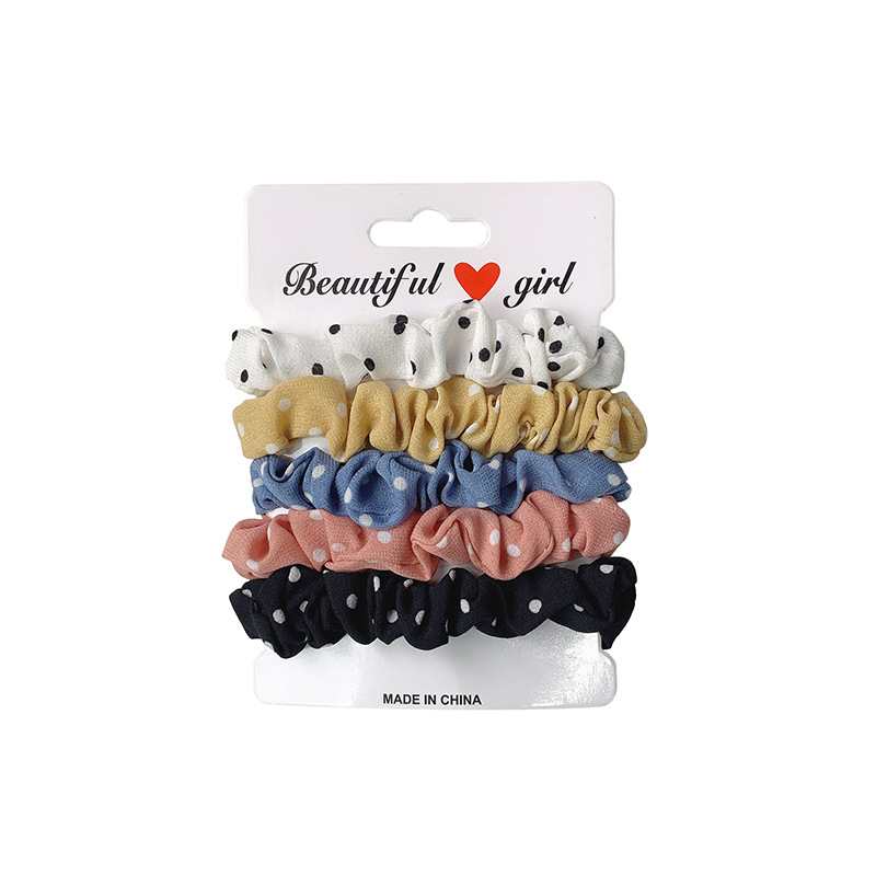 European and American Color Satin Hair Rope Set Ins All-Match Hair Band Hair Ka Za Ponytail Hair String Large Intestine Ring Korean Headdress