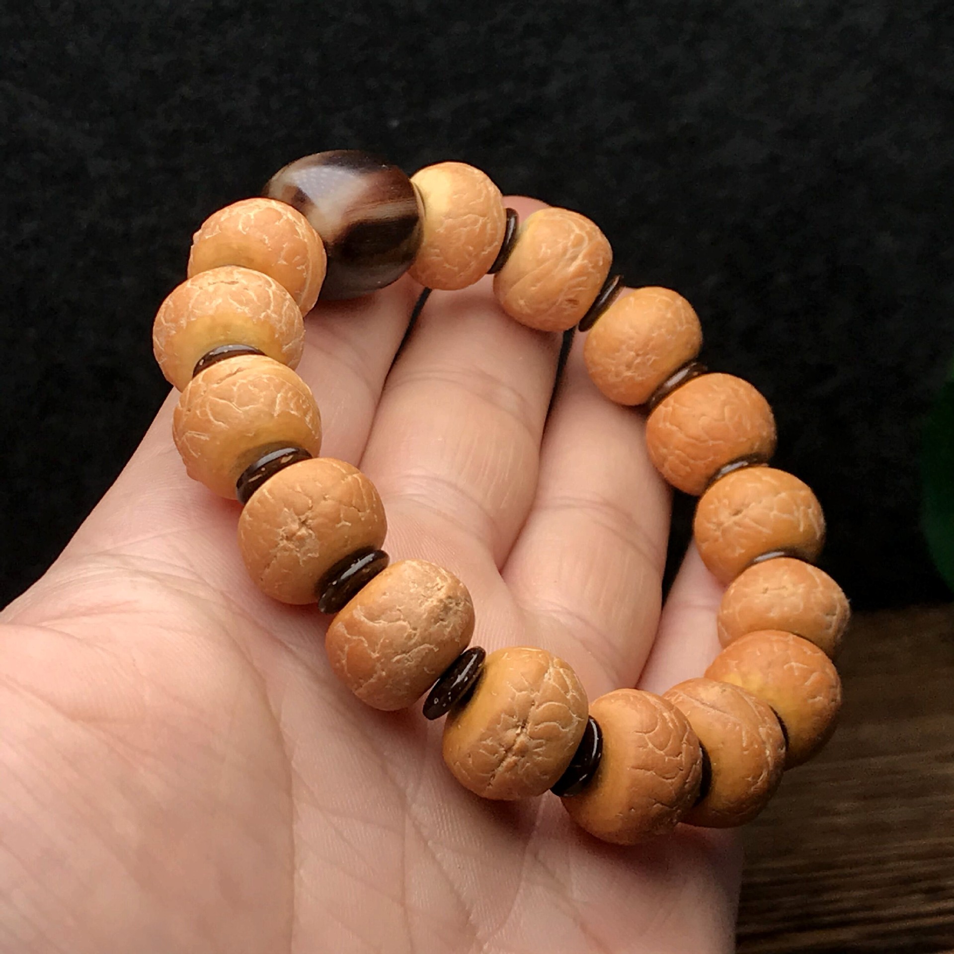 藏式尼泊尔大凤眼菩提子手串女红皮文玩佛珠手持盘玩龙眼男士手链