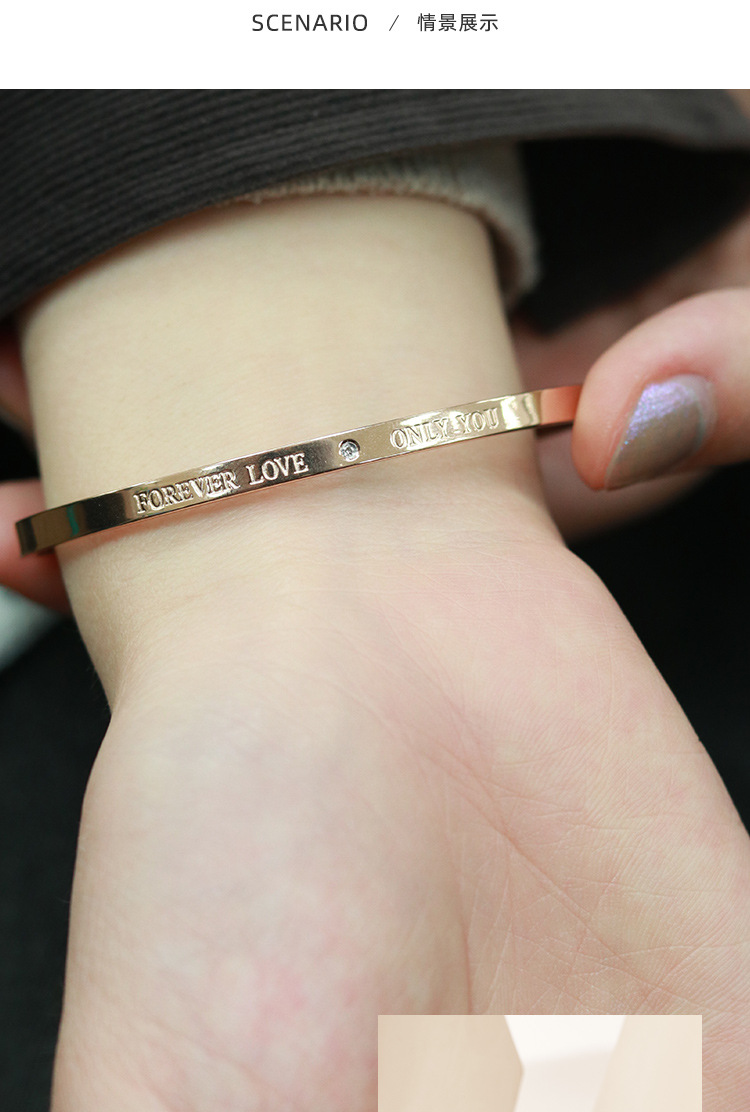 18k金曼卡龙forever love钻石手镯女时尚开口手镯珠宝首饰时尚