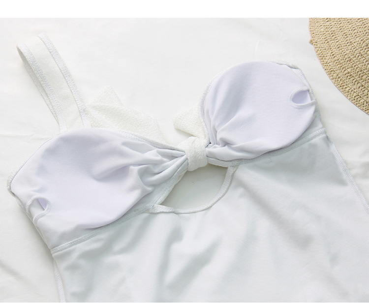 产地货源日韩新款泳衣女 白色紧身遮肚显瘦连体游泳衣 批发泳装