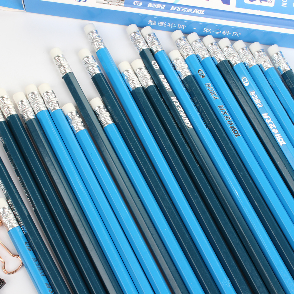 2061六角抗菌hb矫正原木橡皮头学生书写笔2b绘画铅笔儿童学习用品