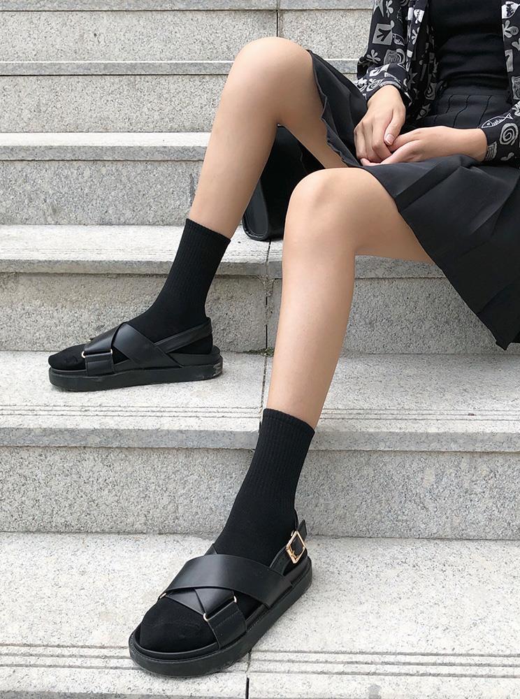 搭配小皮鞋的长袜子女夏中筒堆堆袜薄款秋冬网红款街头秋季黑日系