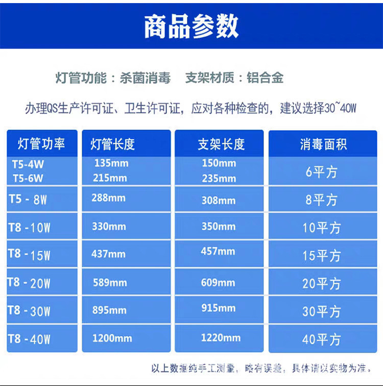 紫外线臭氧杀菌灯除螨除异味家用学校医院t8带开关紫外线消毒灯管