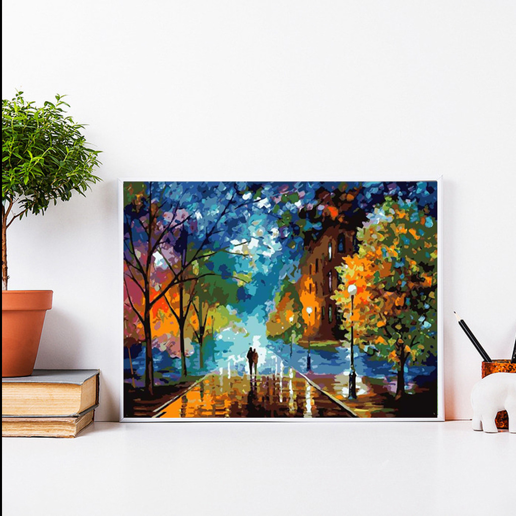 diy 彩色风景 数字油画 手绘画客厅墙壁装饰画 跨境爆款 厂家批发