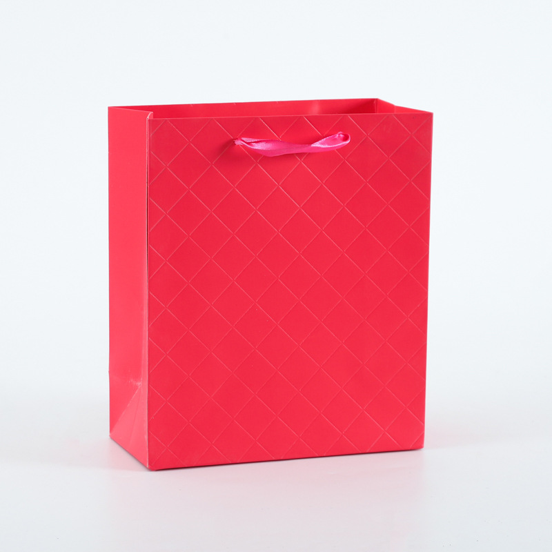 专业定制红色质感手提服装购物纸袋通用包装袋空白纸袋可印刷logo
